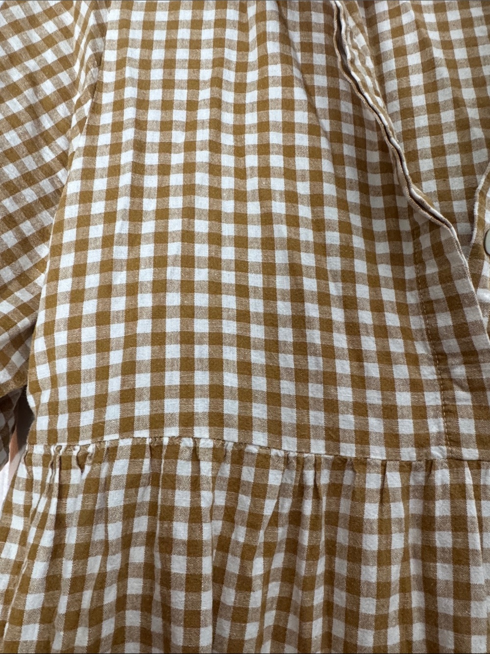 Rylee + Cru White and Mustard Gingham Dress - Picture 2 of 5